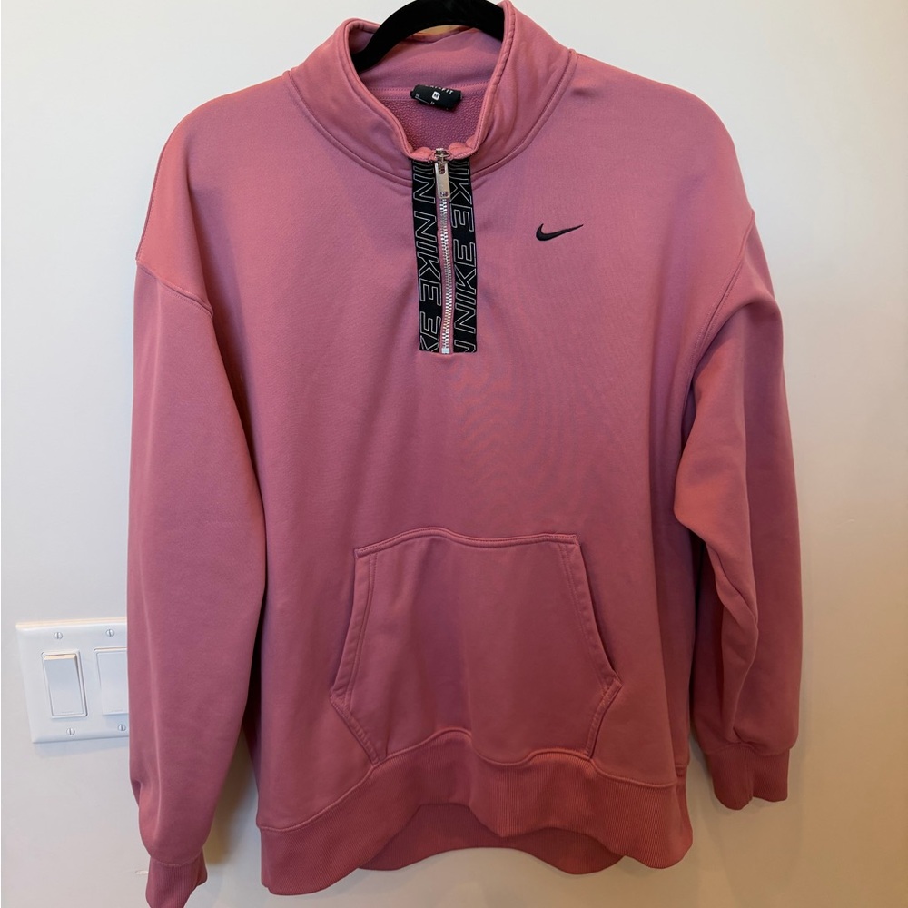 Nike Womens Quarter Zip Pink Sweater
